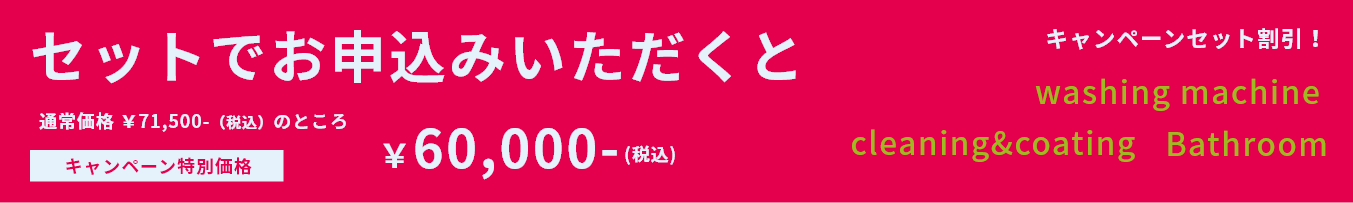 お風呂 洗濯機 分解洗浄＆コーティングセット 60000円